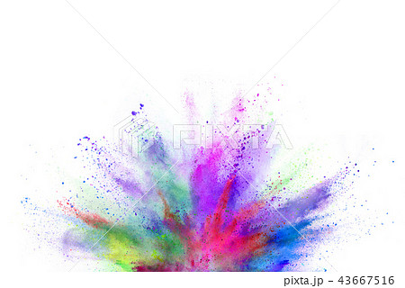 Coloured powder explosion isolated on white Coloured powder explosion isolated on white 43667516
