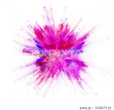 Coloured powder explosion isolated on white Coloured powder explosion isolated on white 43667518