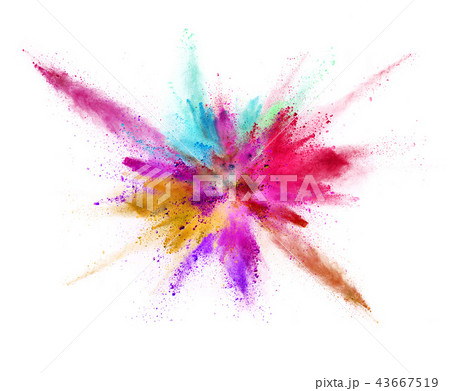 Coloured powder explosion isolated on white Coloured powder explosion isolated on white 43667519