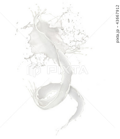 Abstract splash of milk on white background 43667912