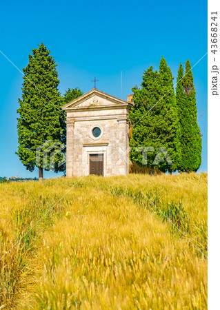 Chapel of the Madonna di Vitaleta on the hill 43668241