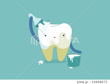 Tooth painting for whitening tooth, bleaching - Stock Illustration  [43668673] - PIXTA
