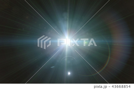 Beautiful blue digital lens flare in black 43668854