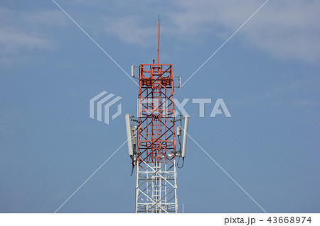 Mobile phone tower in blue sky 43668974