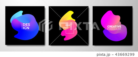 Abstract gradient shape set in bright neon color 43669299