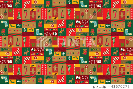 クリスマスのラッピング 包装紙 壁紙 のイラスト素材