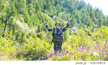 Tourist enjoys success. Tourist enjoys success. 43670855