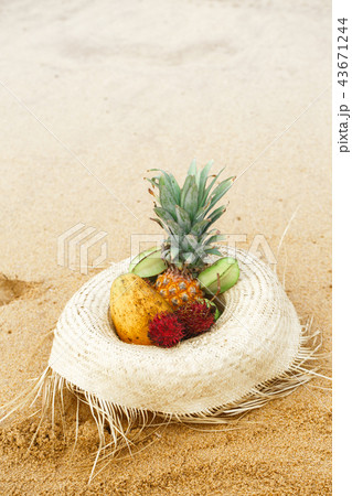 fruit on golden sand fruit on golden sand 43671244