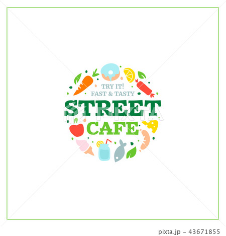 Street cafe emblem 43671855