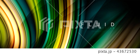 Wave fluid flowing colors motion effect, holographic abstract background. Vector illustration 43672530