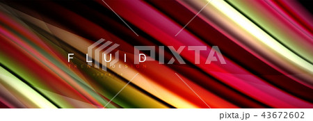 Wave fluid flowing colors motion effect, holographic abstract background. Vector illustration Wave fluid flowing colors motion effect, holographic abstract background. Vector illustration 43672602