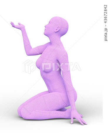 ワイヤーフレーム女性 43672842