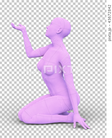 ワイヤーフレーム女性 43672842