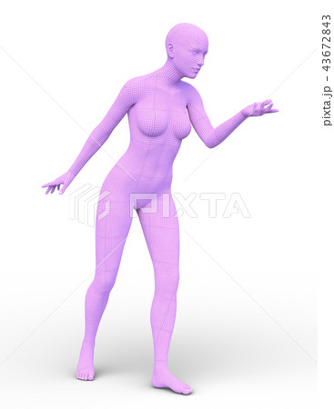 ワイヤーフレーム女性 43672843