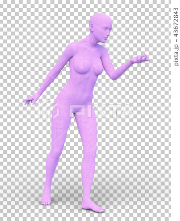 ワイヤーフレーム女性 43672843