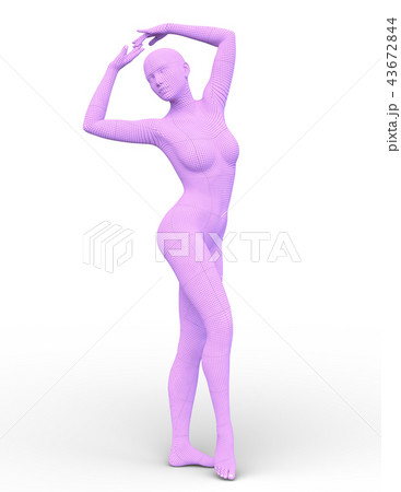 ワイヤーフレーム女性 43672844