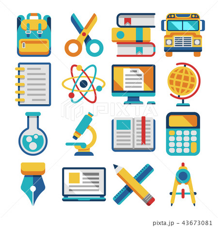 School and education flat vector icons 43673081