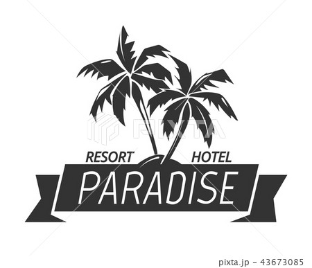 Paradise island resort hotel logo 43673085