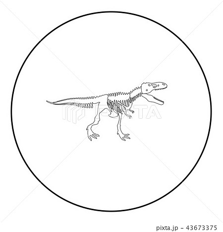 Dinosaur skeleton T rex icon black 43673375