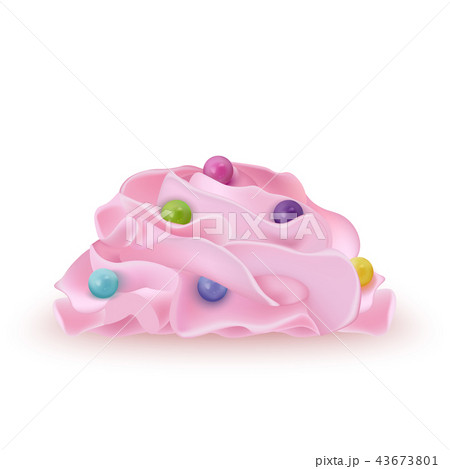 Whipped pink cream for ice cream, yogurt 43673801