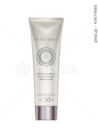 Cosmetic tube cream mockup in pearl. White Plastic 43674060