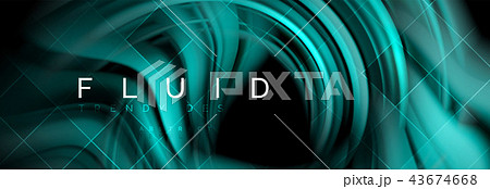 Flowing glowing color motion concept, trendy abstract layout template for business or technology 43674668