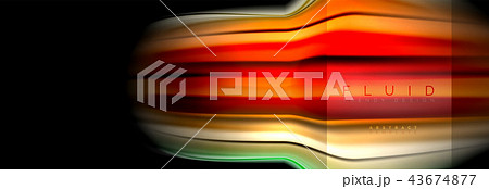 Rainbow fluid abstract shapes, liquid colors design, colorful marble or plastic wavy texture 43674877