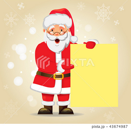Santa Claus holding banner 43674987