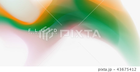 Color flowing wave, trendy liquid design template 43675412