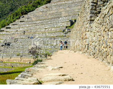 Terraces of Machu Picchu - Incan lost city in Peru, South America 43675551