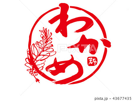 わかめ　筆文字 43677435