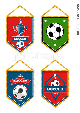 Soccer pennants set isolated white Soccer pennants set isolated white 43677896