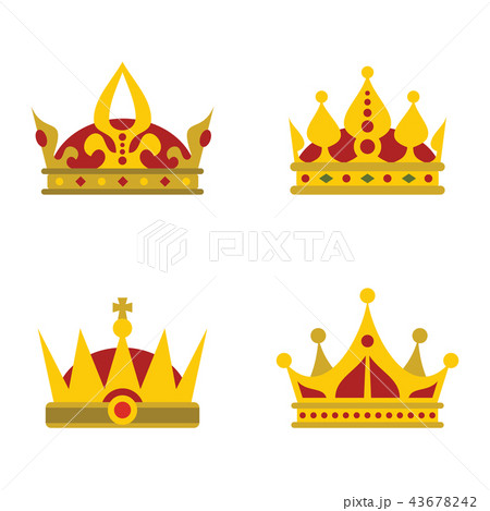 Color crown icons on white background 43678242