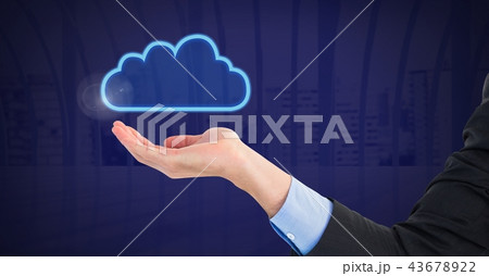 Hand with cloud icon Hand with cloud icon 43678922