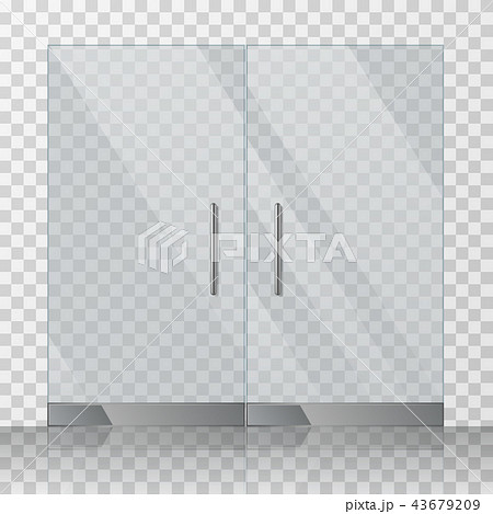 Mall, store glass doors vector illustration 43679209