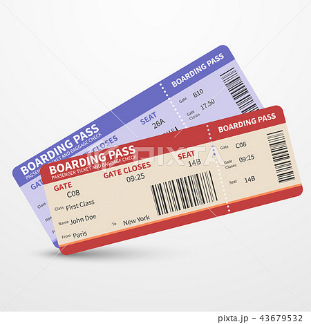 Airline Boarding Pass Tickets Vector Travel のイラスト素材