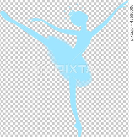 Ballet ballerina silhouette arabesque light blue 43680006