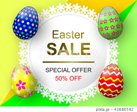Sale offer poster Easter design layout 43680592