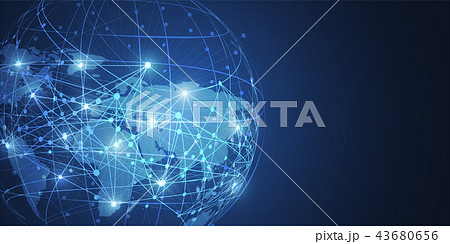 Global network connection. World map point 43680656