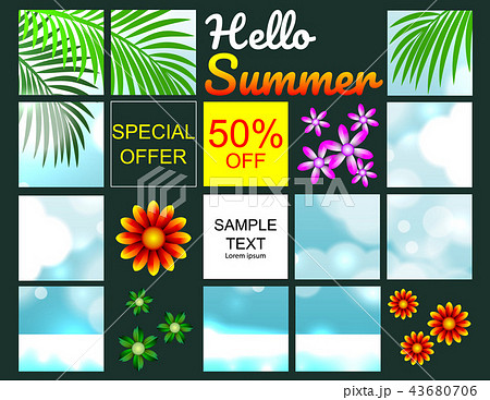 Sale offer poster spring summer design layout Sale offer poster spring summer design layout 43680706