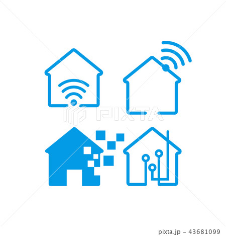 Smart home logo design template 43681099