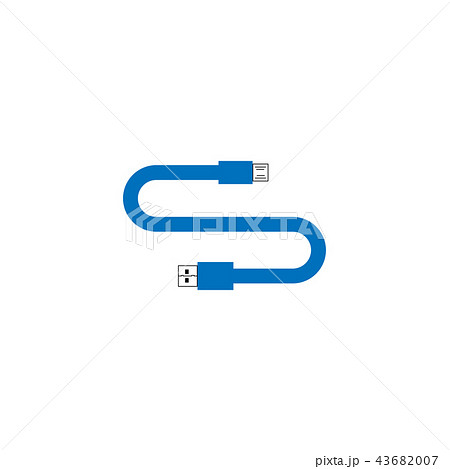 Letter S USB cable with blue color template vector 43682007