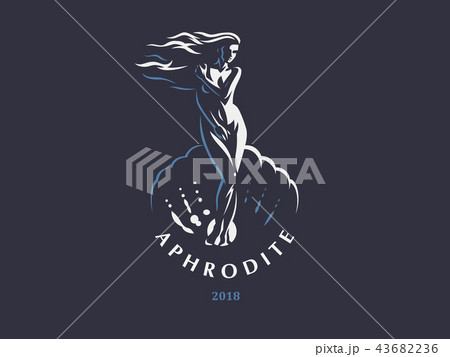 Aphrodite or Venus. Vector emblem. 43682236