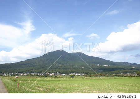 筑波山と秋の田園 43682931