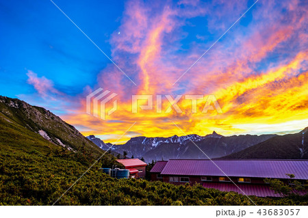 山　夕焼け　絶景 43683057