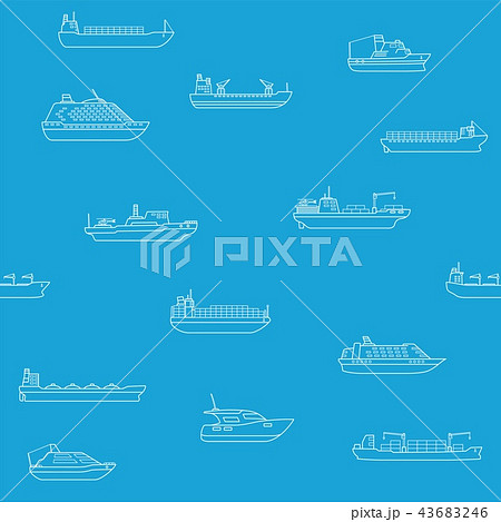 Seamless background of cargo and passengers ships. Seamless background of cargo and passengers ships. 43683246