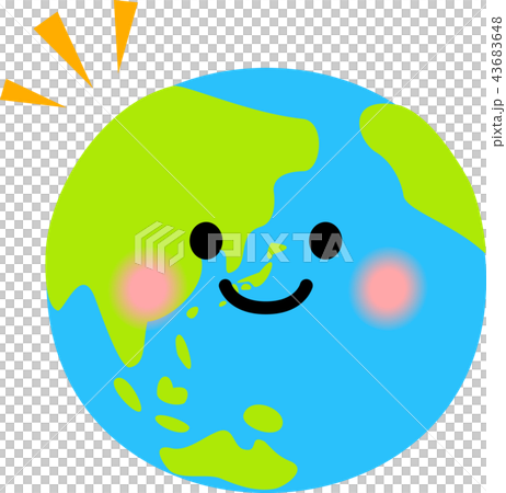 地球的變形的例證與微笑的 43683648