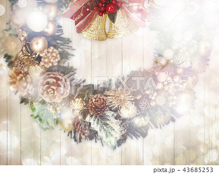 背景-クリスマス-ゴールド-キラキラ-リース-ベル 背景-クリスマス-ゴールド-キラキラ-リース-ベル 43685253