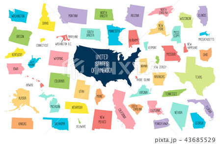 USA map with separated states USA map with separated states 43685529