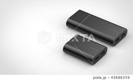モバイルバッテリー　大小　パース　左コピースペース 43686359